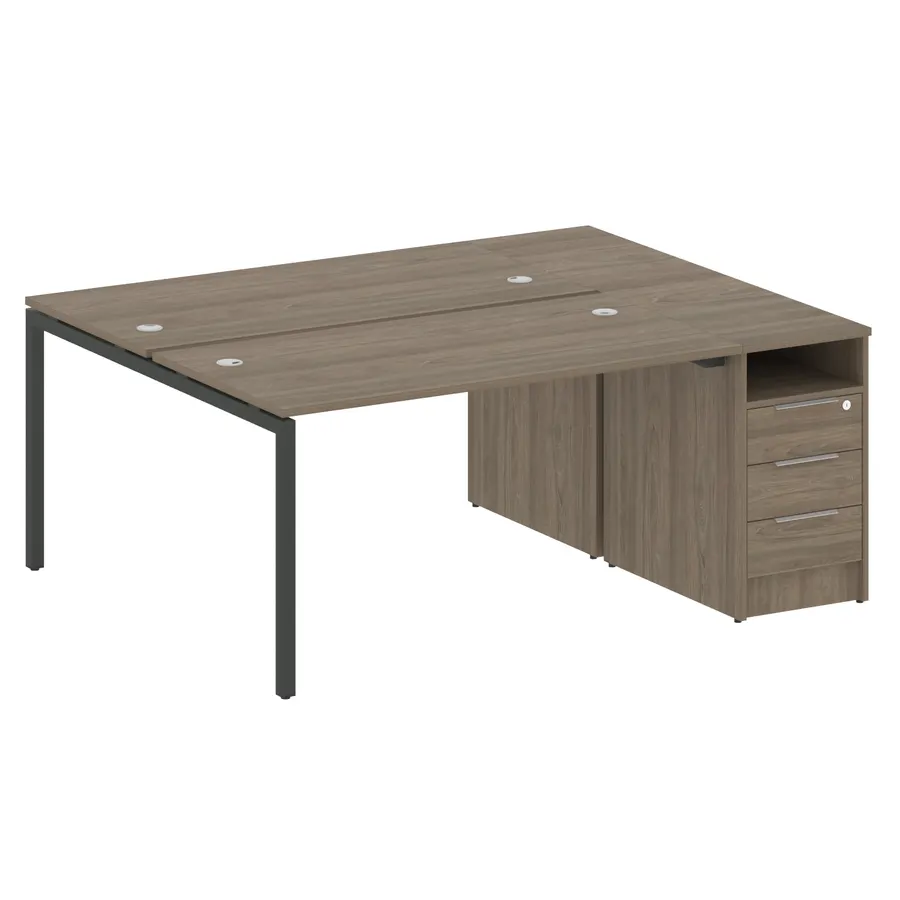 Метал Систем Куатро Рабочая станция с тумбой на П-образном м/к 40БП.РС-СТП-2.3