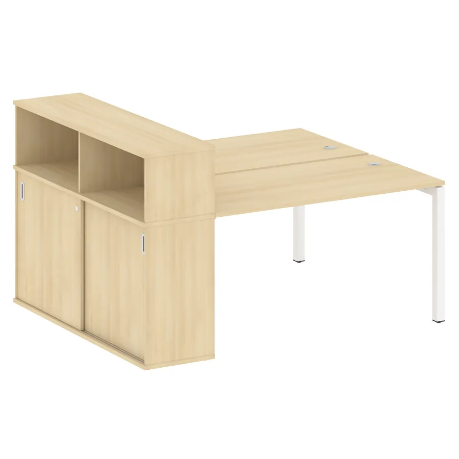 Метал Систем Куатро Рабочая станция с шкафом-купе на П-образном м/к 50БП.РС-СШК-2.3 Т