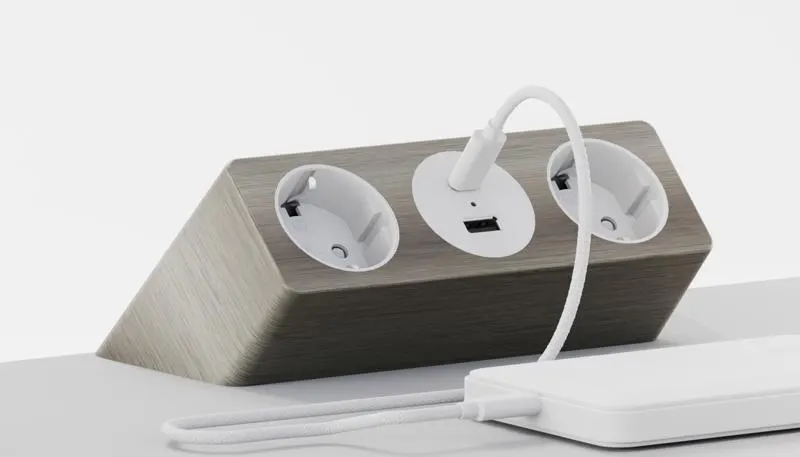 Электрификация Блок розеток настольный с одним крепежом (2 розетки, USB-A, USB-C) G1002A-2AC.N