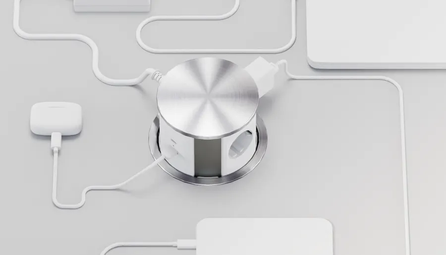 Электрификация Блок розеток выдвижной вертикальный (3 розетки, USB-A, USB-C) G10703N-2AC.N