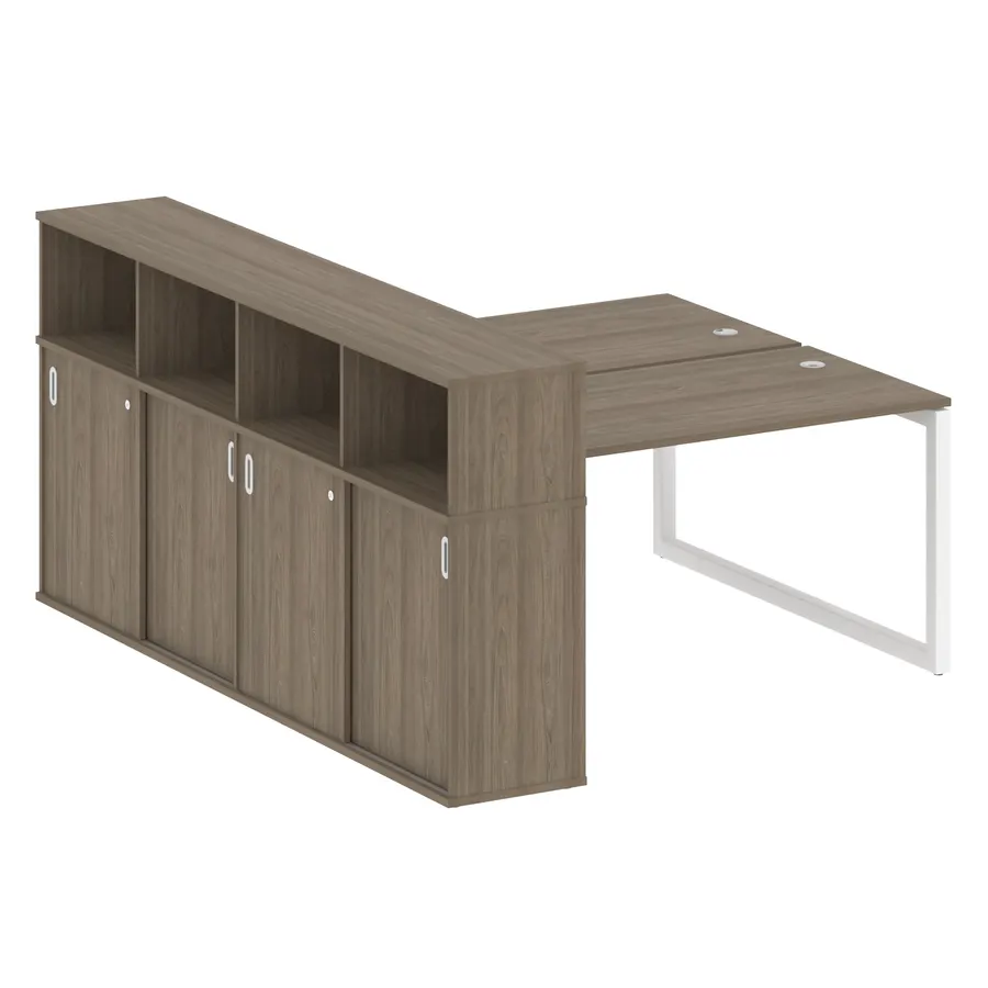 Метал Систем Куатро Рабочая станция с шкафом-купе на О-образном м/к 50БО.РС-СШК-4.3 Т