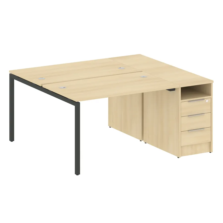 Метал Систем Куатро Рабочая станция с тумбой на П-образном м/к 40БП.РС-СТП-2.2