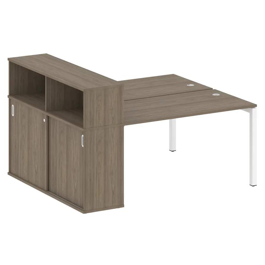 Метал Систем Куатро Рабочая станция с шкафом-купе на П-образном м/к 50БП.РС-СШК-2.3 Т